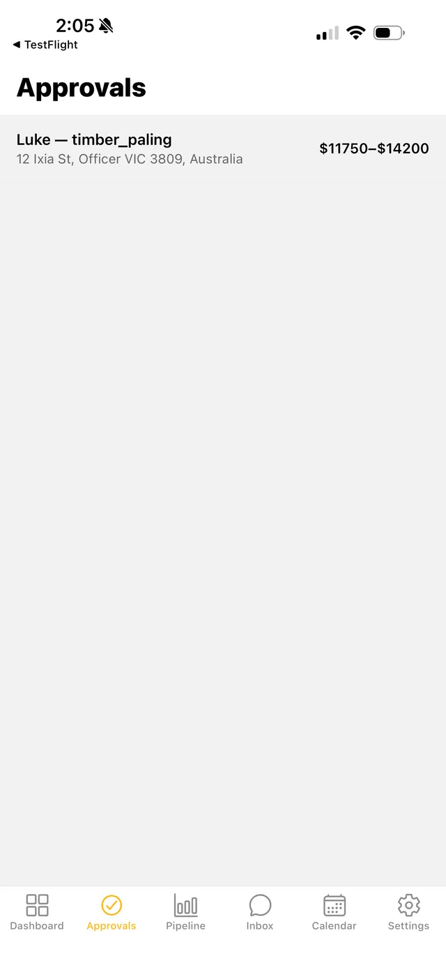 ByTheMetre app — Approvals