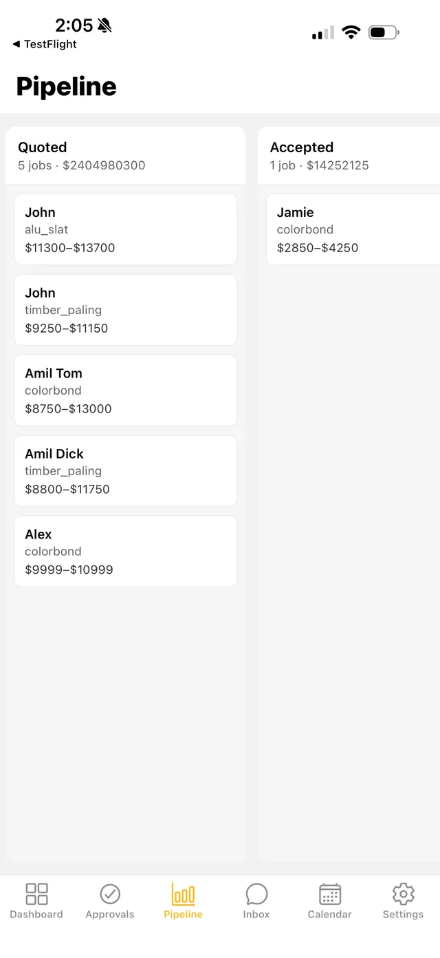 ByTheMetre app — Pipeline
